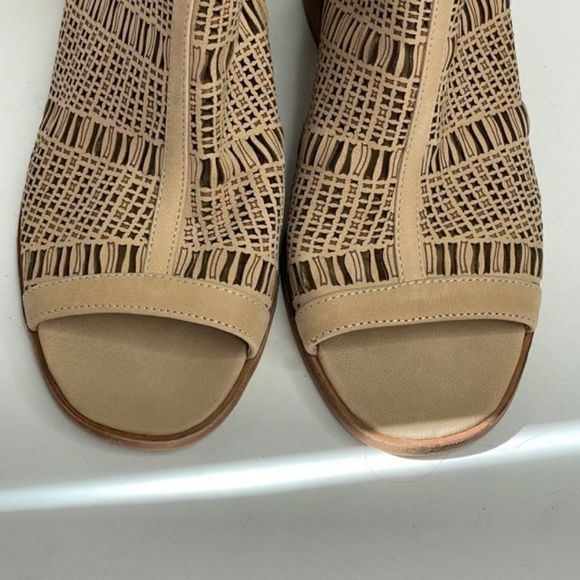 Vince Camuto Tan Perforated Open Toe Heels - Picture 2 of 5